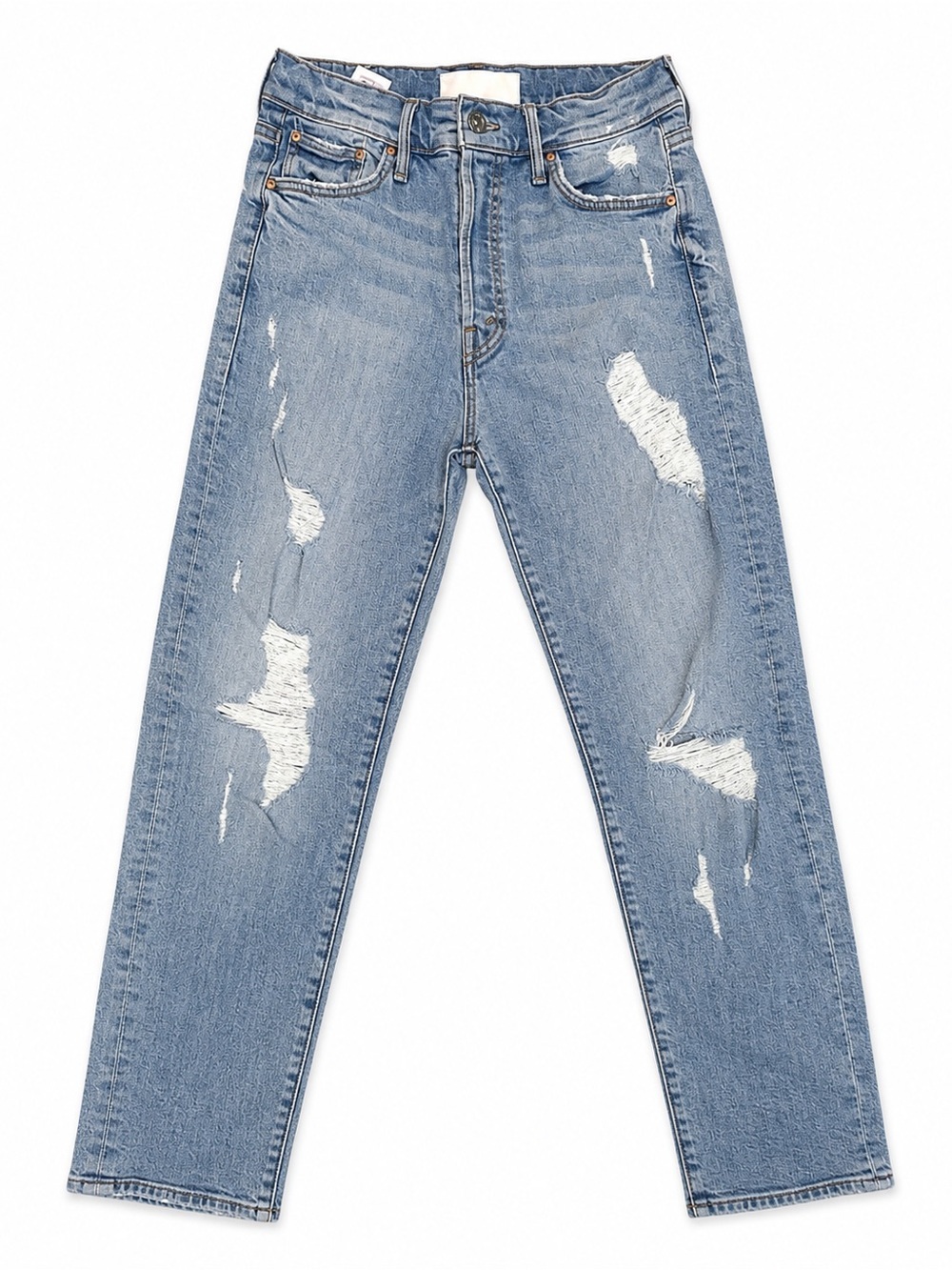 MOTHER The Trickster Ankle Straight Jeans 26 An Ivy Confession Distressed